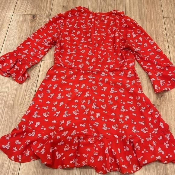 Ditsy Floral Print Ruffle Tea Mini Dress - Picture 10 of 12